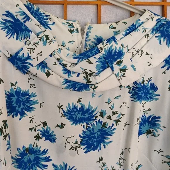 Kitsch Delish Blue Floral Vintage Dress - Picture 3 of 16